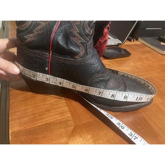 Original Abilene Boots Western Cowboy Red Black Leather (READ F/ SIZE) VTG 90s - Picture 10 of 12